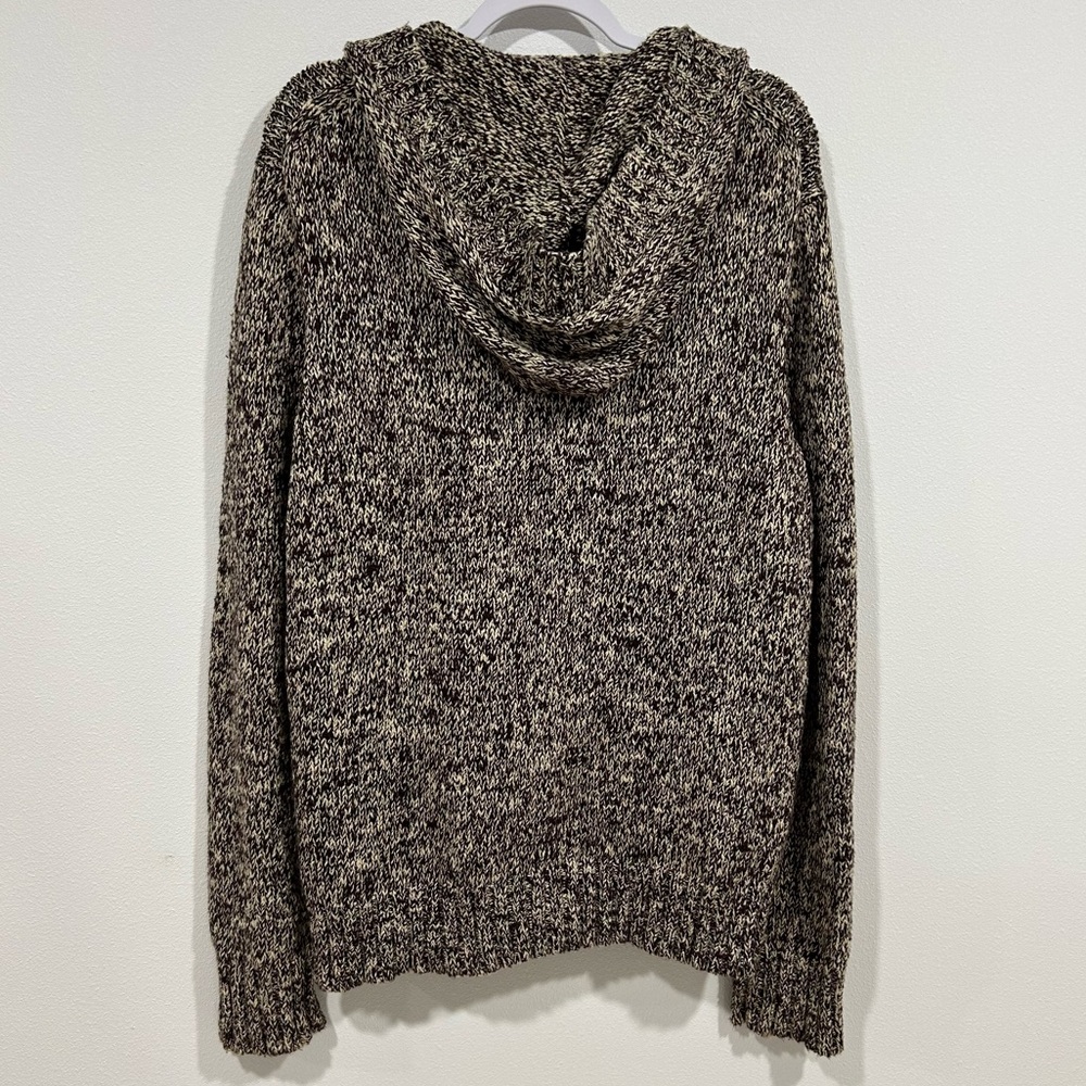 VTG 90s Polo Ralph Lauren 100% Cotton Brown Knit Fisherman Toggle Sweater Sz L - Picture 11 of 11